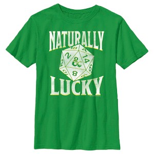 Boy's Dungeons & Dragons St. Patrick's Day Naturally Lucky Dice T-Shirt - 1 of 4