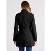 INSPIRE CHIC Women's Classic Stand Collar Long Sleeve Winter Belted Long Coat - 4 of 4