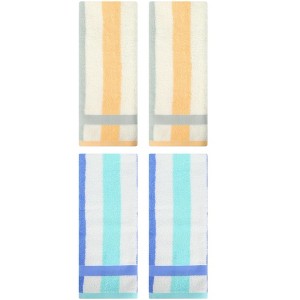 REGALWOVEN Striped Absorbent Soft Cotton Hand Towels for Bathroom 4 Pack - 1 of 4