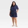 Women's Short Sleeve Belted Romper - Ava & Viv™ - 3 of 3