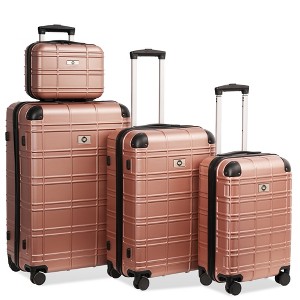 Luggage Set 4 Piece Suitcase Set 12" 20" 24" 28" Hardside Travel Luggage Sets With Spinner Wheel TSA Lock - 1 of 4