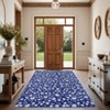 Small Floral Pattern Carpet, Modern Leaf Print, Machine Washabl - 3 of 4