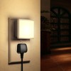 DORESshop 2-Pack 0.3W Plug-in Light Sensor Square Night Lights, White Housing, Warm 3000K - 4 of 4
