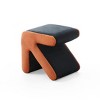 PAGED Creative Arrow Upholstered Ottoman, Modern Velvet Vanity Chair End Table, Entryway Shoe Bench for Living Room, Bedroom, Orange - 3 of 4