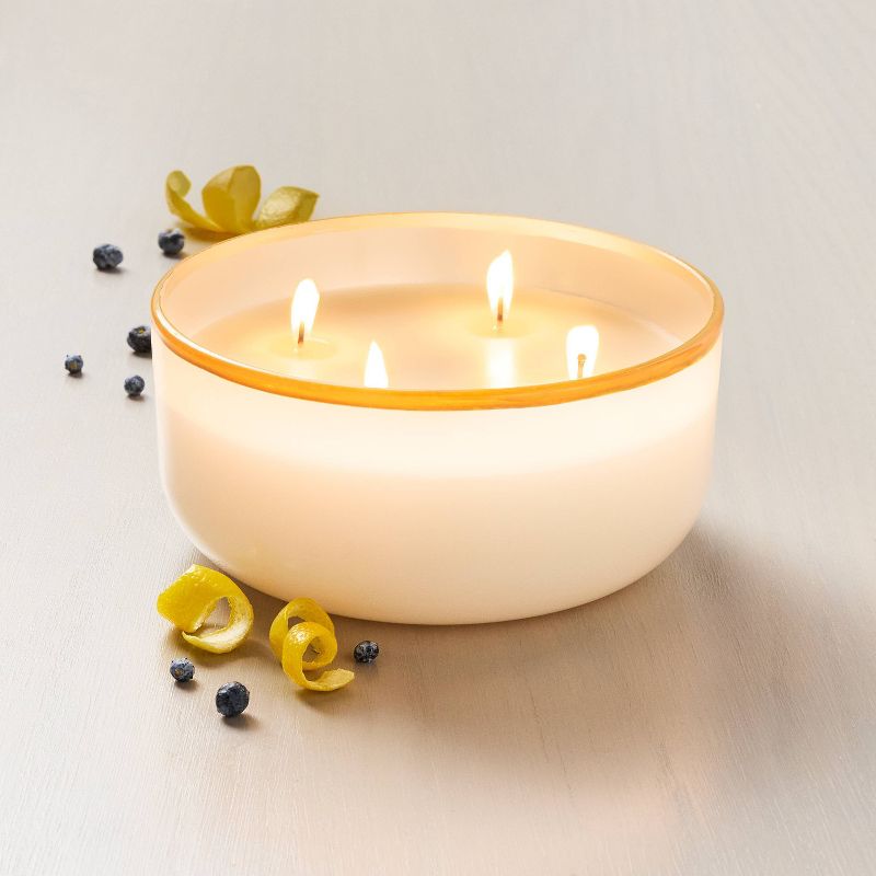 4-Wick Milk Glass Golden Hour Jar Candle 20.8oz Yellow - Hearth &#38; Hand&#8482; with Magnolia, 3 of 7