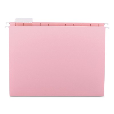 Smead Hanging File Folders 1/5 Tab 11 Point Stock Letter Pink 25/Box 64066