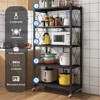 EcoSummer 5-Tier Foldable Metal Storage Shelves with Wheels, Kitchen, Garage & Basement Organizer Rack, 250LB. - 3 of 4