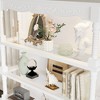 Famapy White Vintage Display Cabinet with Open Tempered Glass Shelves & LED Lighting,4-Drawer Dresser,Multi-Storage Bookcase for Living Room & Bedroom - 4 of 4