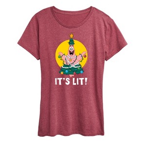 Women's - SpongeBob SquarePants - Patrick It's Lit Short Sleeve Graphic T-Shirt - 1 of 4