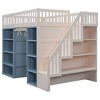 NicBex Full Size Loft Bed Wooden Bed Frame with 2 4-Layer Storage Cabinets, Storage Stairs and Full Length Guardrail, No Box Spring Required, White - 3 of 4