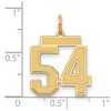 Black Bow Jewelry 14k Yellow Gold, Jersey Collection, Medium Number 54 Pendant - 2 of 3