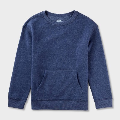 Kids' Adaptive Fleece Crew Sweatshirt - Cat & Jack™ Navy Blue