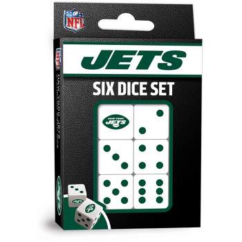 MasterPieces Officially Licensed NFL New York Jets - 6 Piece D6 Gaming Dice Set Ages 6 and Up
