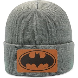 Beanie for Kids and Adults Winter Hat – Beanie with Batman Leather Patch Licensed (One Size) - 1 of 4