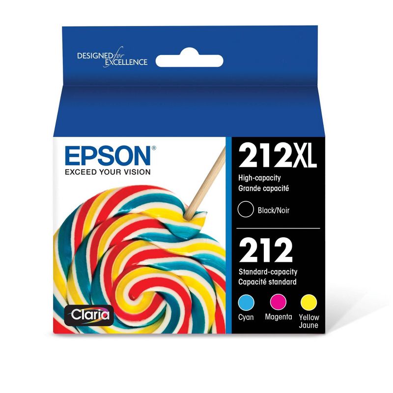 Epson 212XL Black C/M/Y Combo Pack Ink Cartridges (T212XL-BCS), 1 of 8