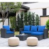 ARTPLAN Indoor/Outdoor All Weather Chair Cushions Set Deep Seat Back Pillows Outdoor Cushions for Patio Furniture - 2 of 4