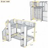 NicBex Twin over Twin Bunk Bed with Guardrail and Wardrobe,Castle-Shaped Loft Bed with Ladder and Multiple Storage,Bunk Beds for Bedroom - 3 of 4