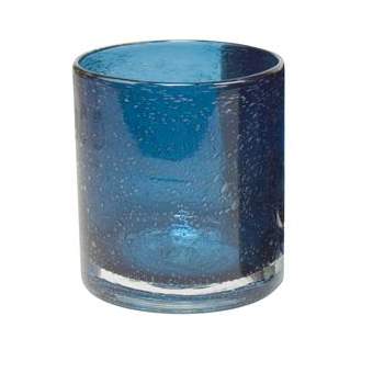 ARTLAND Iris Seeded Slate Blue 14 Ounce Double Old Fashioned Glass, Set of 6