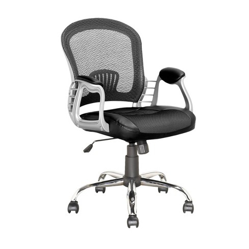 Workspace Executive Office Chair Leatherette And Mesh Black