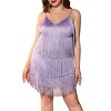 Womens Plus Size Sequin Dress V Neck Flapper Homecoming Dresses Fringe Wedding Club Party Evening Gown - 2 of 4