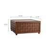 Wooden Square Coffee Table with Storage,Modern Living Room Center Table,Natural Wood Grain Finish for Home Organization-Cuddlewood - 4 of 4