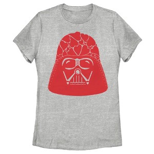 Women's Star Wars Valentine's Day Darth Vader Heart Helmet T-Shirt - 1 of 4