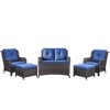 Gymojoy 6 Piece Outdoor Wicker Loveseat Sofa with Patio Chairs with Coffee Table and Ottoman Sets - 2 of 4