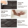 Faux Leather Lift-Top Coffee Table Ottoman, Large Upholstered Footrest Stool Toy Box Storage - 3 of 4