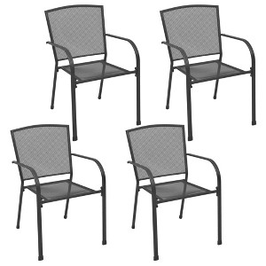 vidaXL Patio Chairs 4 pcs Mesh Design Anthracite Steel - 1 of 4
