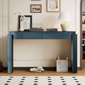 Bella Depot 55.1“ Entryway Console Table with Fluted Design, Oval Top and 2 Drawers for Entryway and Living Room - 1 of 4