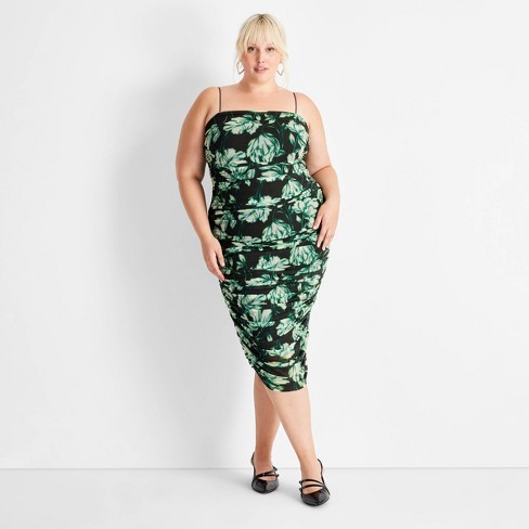 Sheer floral midi dress new arrivals
