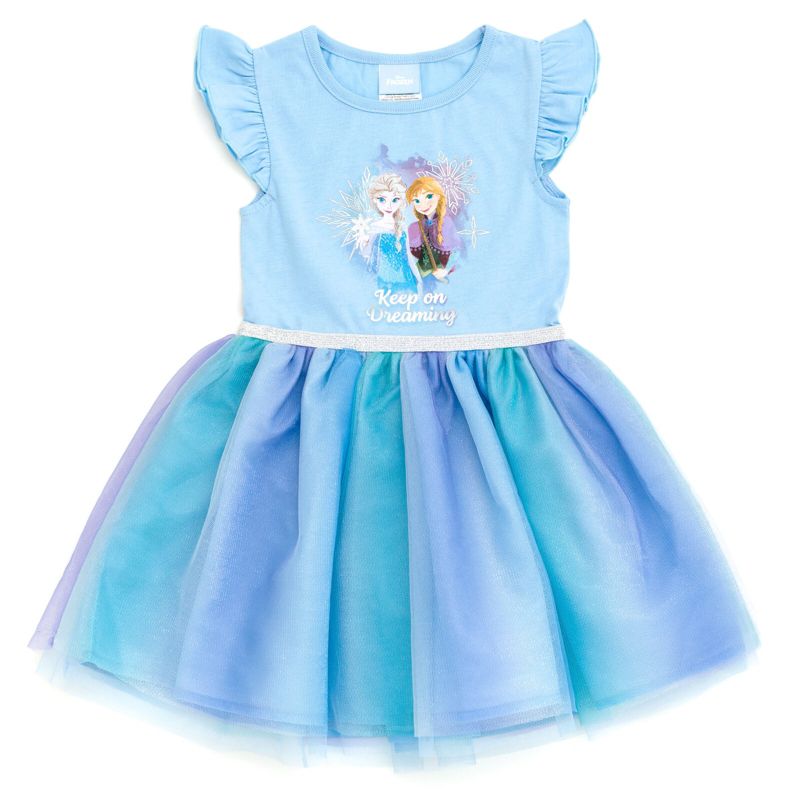Disney Raya and the Last Dragon Little Mermaid Frozen Nightmare Before Christmas Girls Tulle Dress Toddler to Big Kid, 1 of 9
