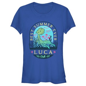 Juniors Womens Luca Best Summer Ever Stamp T-Shirt - 1 of 4