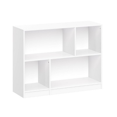 RiverRidge Kids' Horizontal Bookshelf Toy Organizer with 2 Storage Shelves for Playroom White: Cubby Storage, MDF, ASTM Certified