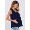 PinkBlush Navy Blue Shoulder Bow Maternity Tank Top - 2 of 4