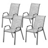 Outsunny Outdoor Dining Chairs Set of 4, Stackable Outdoor Patio Chairs with High Back, Breathable Mesh Seat for Garden Lawn Backyard - 4 of 4