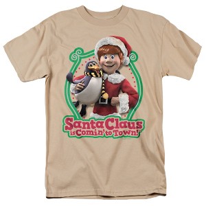 Men's Santa Claus Is Comin To Town Penguin T-Shirt - 1 of 4