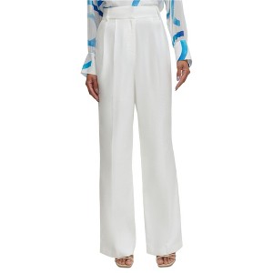 Calvin Klein Womens Pleat Front Wide Leg Trousers Relaxed Dress Pants, white, 14 - 1 of 1