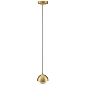 Modway Eclipse Pendant Light – Modern Brass Globe Ceiling Fixture with Sculptural Orb Design for Dining or Entry - 1 of 4