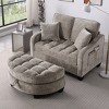 GDFStudio Flavia Modern 51'' Detachable 2-Seater Corduroy Upholstered Chaise Lounge Sofa with Storage Ottoman - 2 of 4