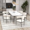 LeisureMod Upholstered Dining Chair in Leather/Fabric/Velvet with Iron Legs Set of 4 Cyril Series - 3 of 4