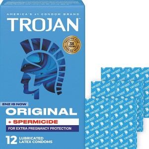 Trojan ENZ Armor Spermicidal Lubricated Latex Condoms - 12ct - 1 of 4