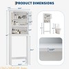 White 63" Tall Over The Toilet Storage Cabinet, Farmhouse Bathroom Cabinet with Adjustable Shelf, Space-Saving Toilet Rack - 2 of 4