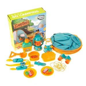 JuzToys Pop Up Tent for Kids Indoor & Outdoor Fun – Kids Play Tent with Realistic Camping Gear Set, Tent Playhouse with Pretend Play Food Toys – Blue - 1 of 4