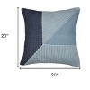 20" Black and White Geometric Cotton Throw Pillow With Embroidery - 3 of 4