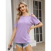 Clearlove Women's Summer Top One Shoulder Short Sleeve T-Shirts Casual Lightweight Blouses - 2 of 4