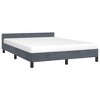 Bed Frame With Headboard Dark grey Velvet, plywood, engineered wood - 4 of 4
