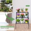 Tangkula 3 Tier Storage Shelf Metal Ladder Plant Stand Flower Pot Display Shelf Rack Natural for Indoor&Outdoor - 4 of 4