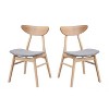 CAVINAS Set of 2 Upholstered Dining Chairs with Solid Rubberwood Frame and Polyester Seat, Armless Design for Kitchen or Dining Room - 2 of 4