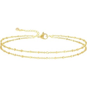 14K Gold Anklets for Women Waterproof Ink Anklets Set Layered Anklet Bracelets - 1 of 4